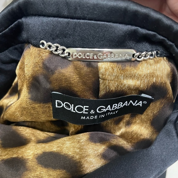 VINTAGE DOLCE & GABBANA BLACK WOMEN'S JACKET WITH LEOPARD LINING - Picture 11 of 16